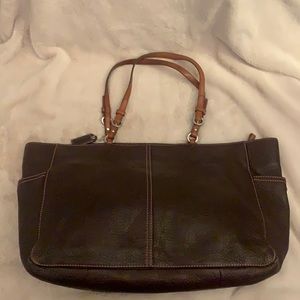 Coach Chocolate Brown Pebbled Leather Tote/Diaper